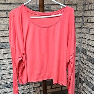 Athleta 1X Crop Long Sleeved Shirt Peach